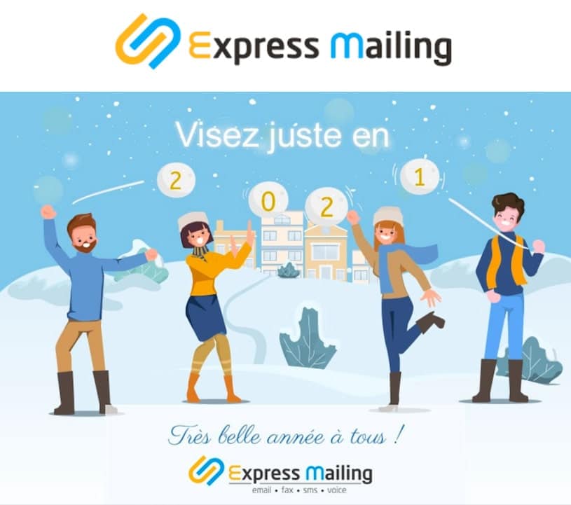 Exemple d'email de vœux de l'entreprise Express-Mailing