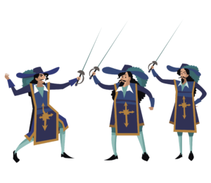 Illustration des Trois Mousquetaires.