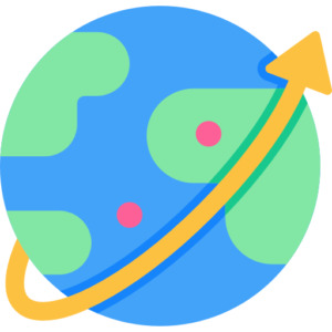 Illustration de la Terre avec une flèche