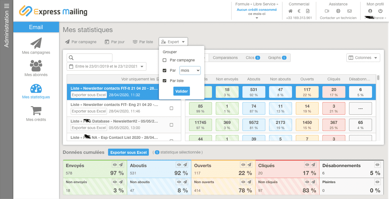 Plateforme express-mailing