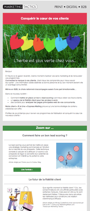 Exemple email d'actualité