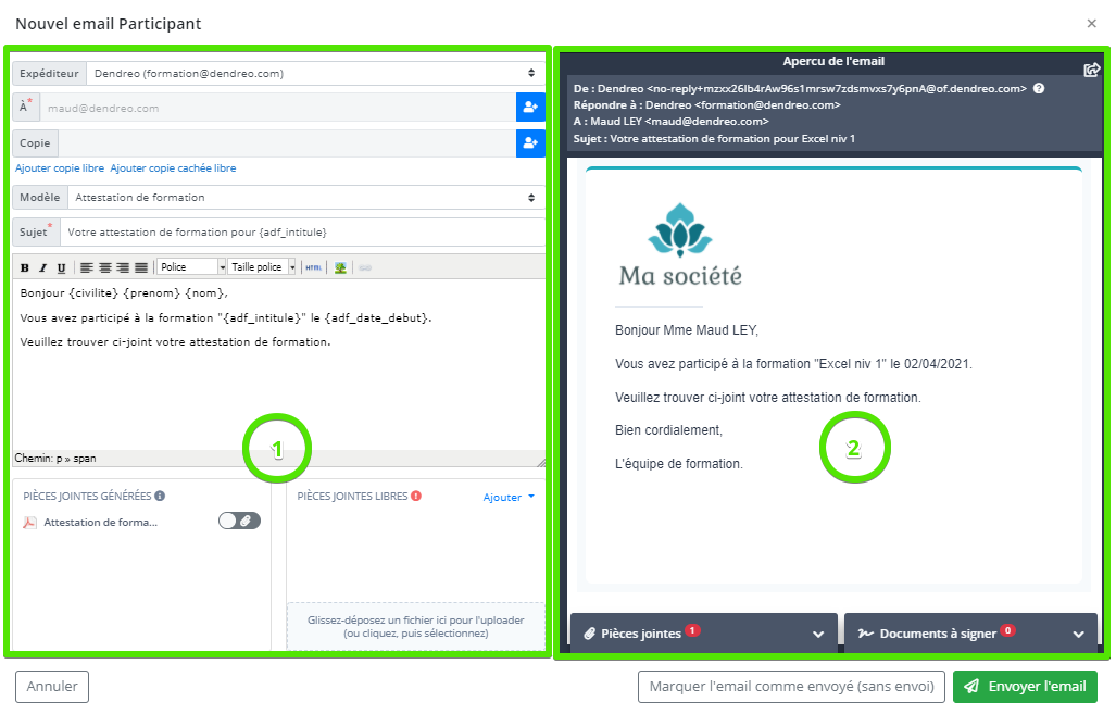 Exemple emailing