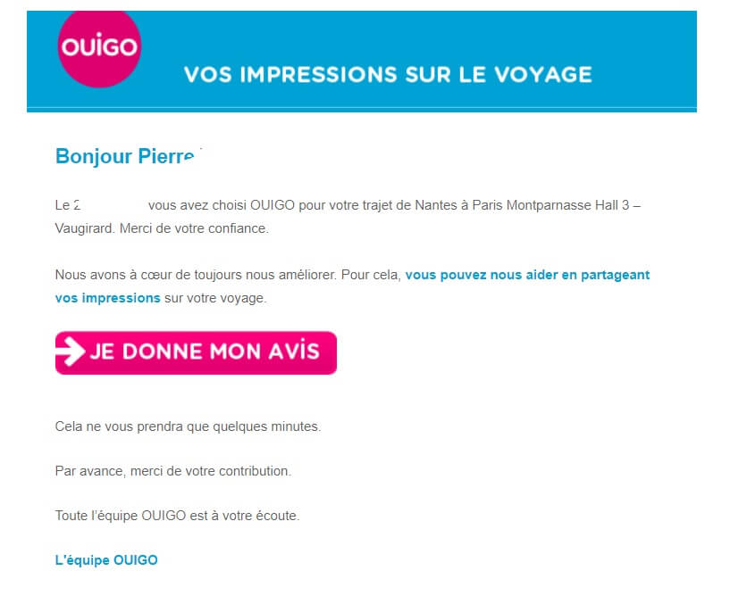 Exemple emailing enquete
