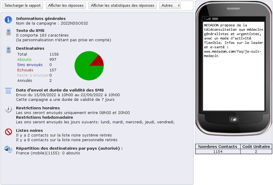 Visuel de la plateforme sms