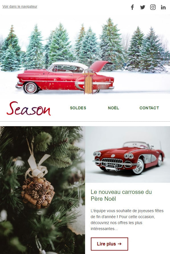 Exemple de template pour les fêtes de fin d'année