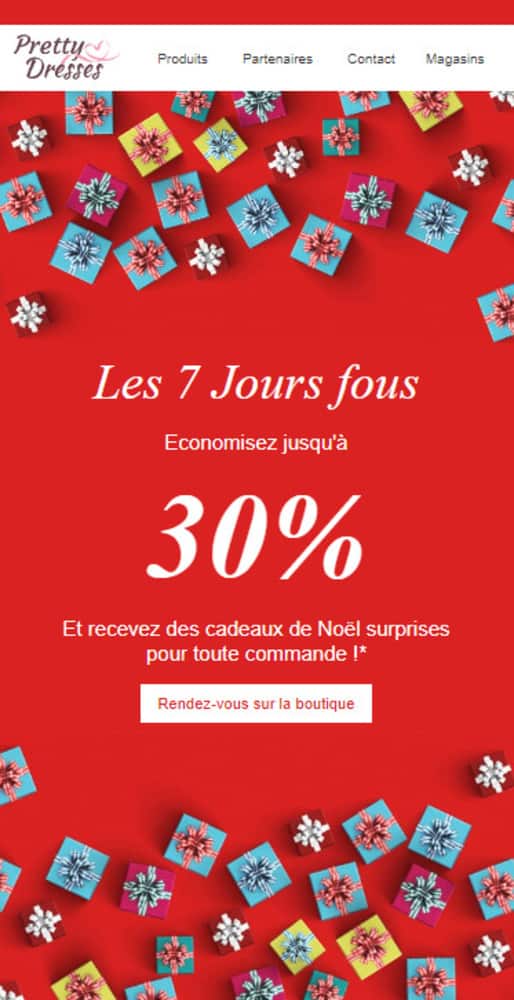 Exemple de template pour les soldes de fin d'année