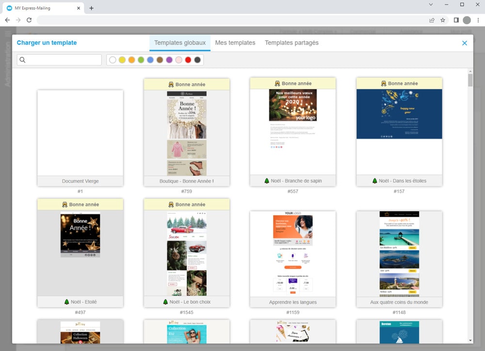 Bibliothèque de templates d'emailing
