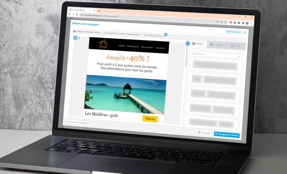 exemple d'emailing dans le secteur du voyage
