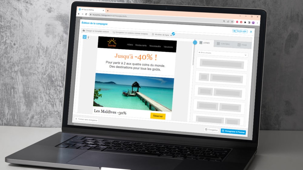 exemple d'emailing dans le secteur du voyage