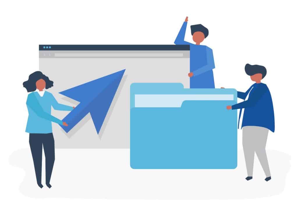 Illustration d'une location de fichiers de contacts.