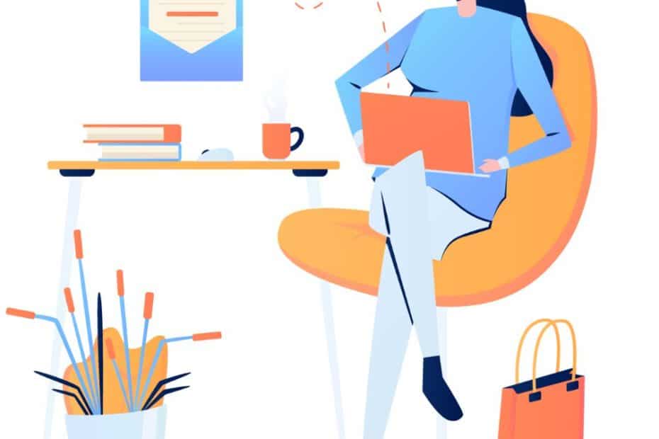 Illustration d'un utilisateur qui envoie un mail sur son pc portable