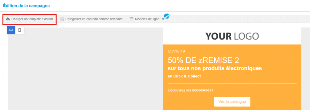 Charger un template existant