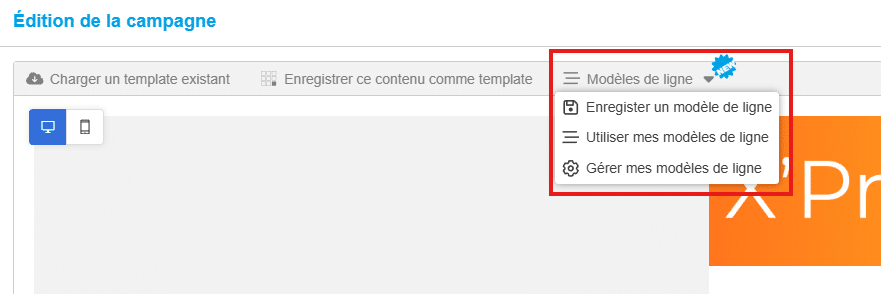 Accéder à ses modèles de ligne