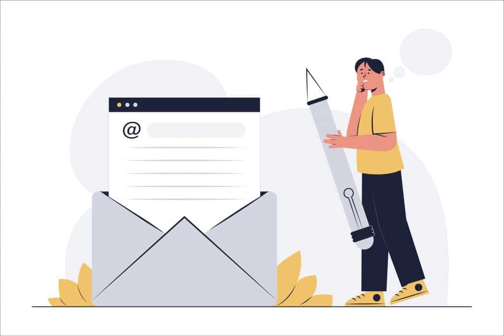 homme qui rédige un email