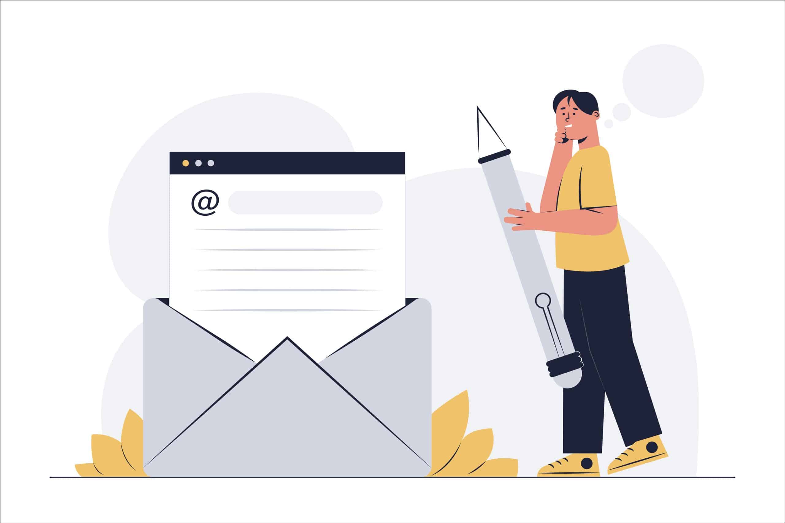 homme qui rédige un email
